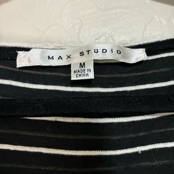 Max Studio Black and White Striped Sleeveless Scoop Neck Drop Waist Dress Size M - Picture 10 of 10